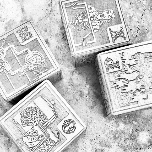 Science Fiction-Themed Wooden Blocks, Set of 4 - Picture 4 of 10